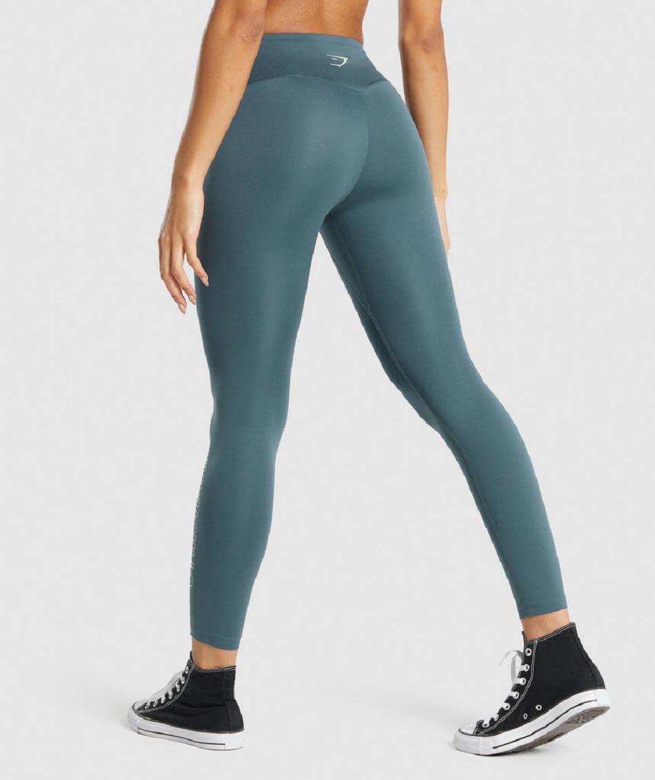 Leggins Gymshark Entrenamiento Estampadas Mujer Turquesa | CO 2902UZG